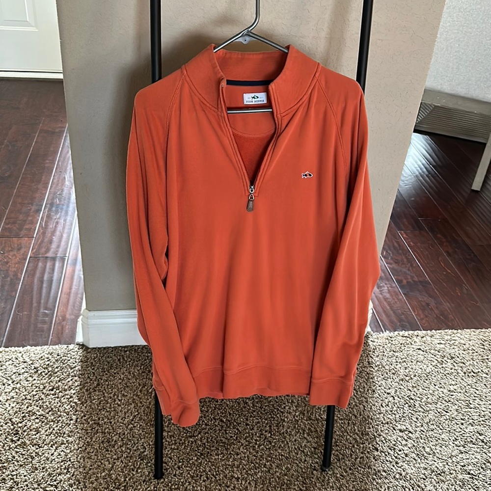 Casual orange Fish Hippie quarter zip